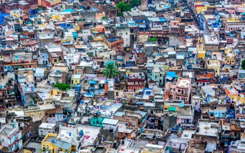 high angle photography of houses