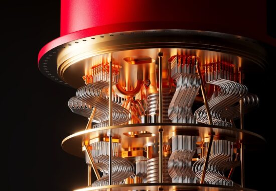 a red light that is inside of a structure