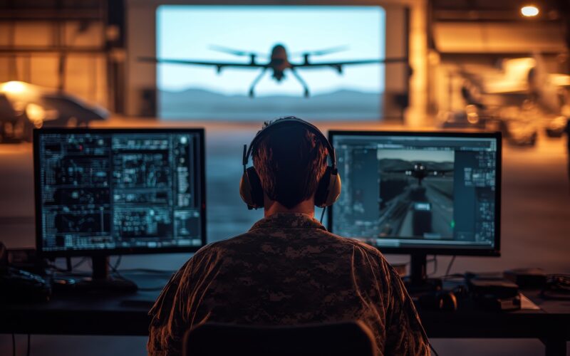 un operator de drona