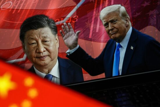 Colaj cu președintele chinez Xi Jinping și președintele american Donald Trump