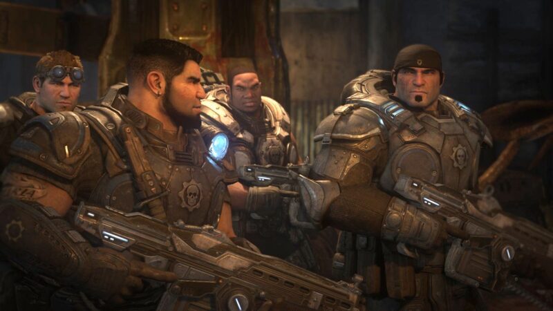 Screenshot dintr-un cutscene din jocul video Gears of War