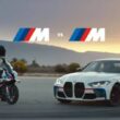 Mașina și motocicleta BMW pe pista