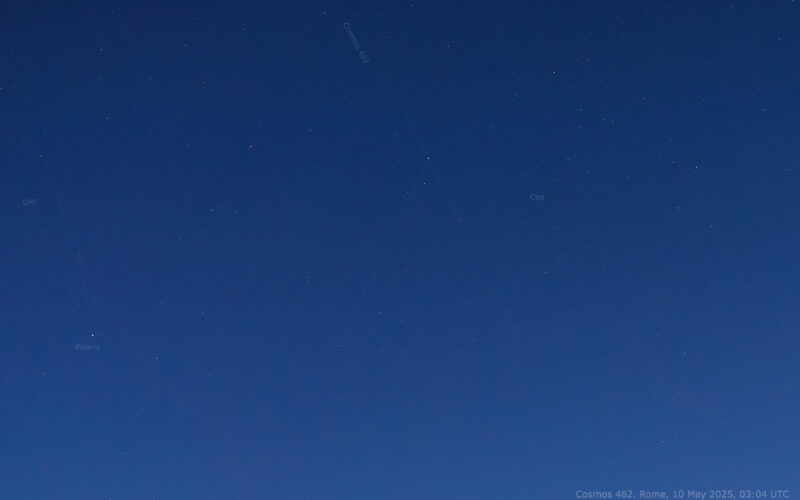 Sonda sovietica Kosmos-482 prăbușindu-se pe Pământ