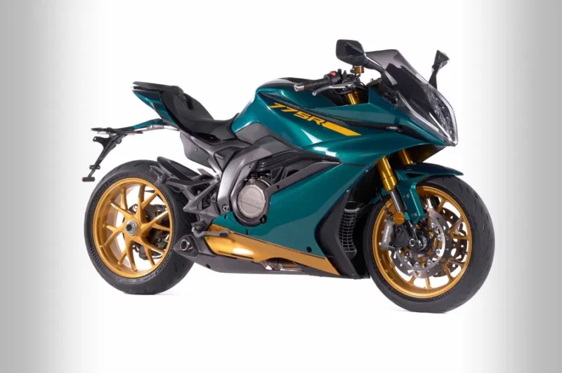 motocicleta sportiva mitt verde