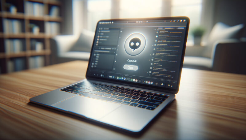 CPT4 chatbotul OpenAI pe un laptop