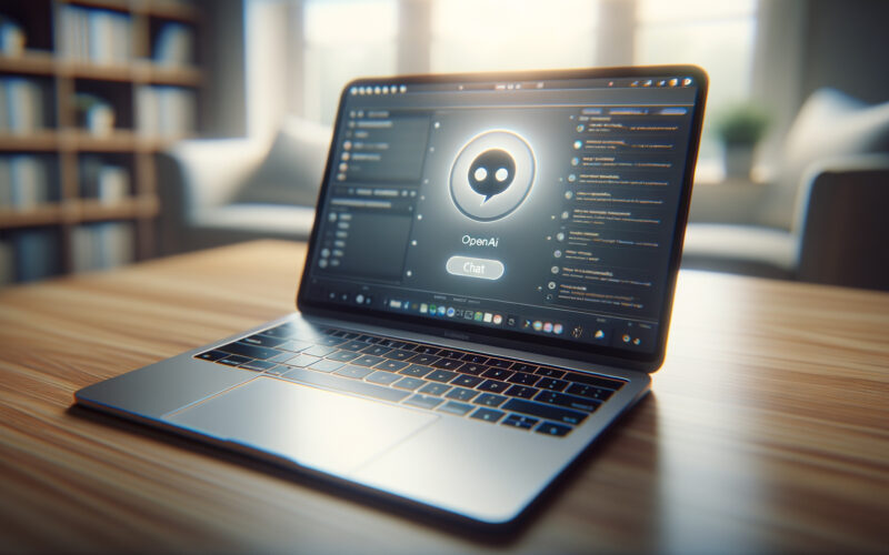 CPT4 chatbotul OpenAI pe un laptop