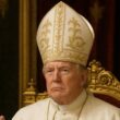 Imagine generată cu AI ilustrându-l pe președintele american Donald Trump în poziția de Papă