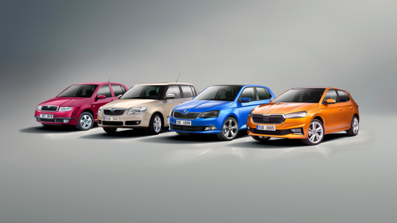 toate generatiile de skoda fabia insirate intr- singura poza