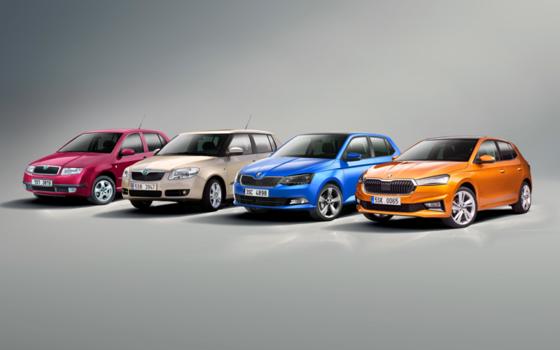 toate generatiile de skoda fabia insirate intr- singura poza