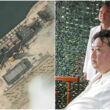 colaj cu un distrugator rasturnat si o imagine cu liderul nord-coreean kim jong-un