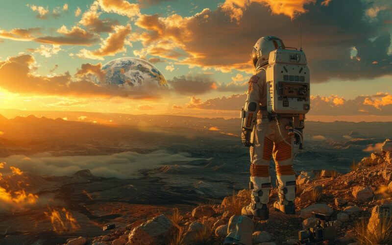 Astronaut pe o planetă extraterestră