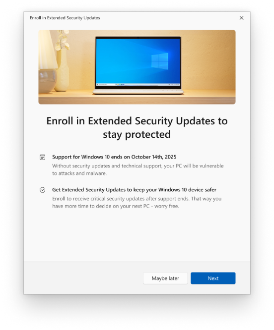 Microsoft oferă gratuit actualizări de securitate extinse pentru Windows 10, dar există o condiție