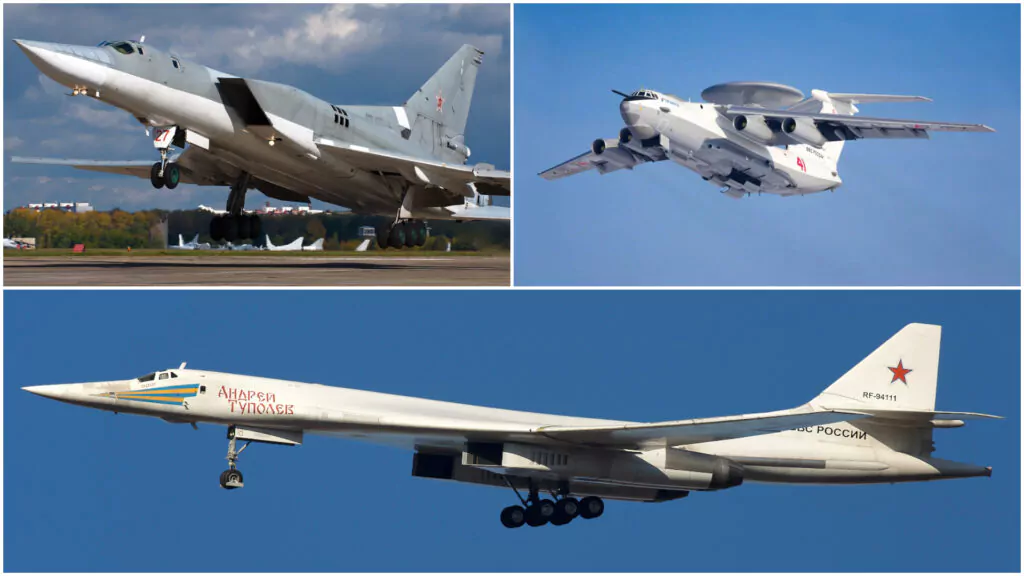 colaj cu bombardiere strategice rusesti si un avion awacs