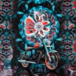 motocicleta royal enfield clasica fotografiata in studio cu efecte de imagine in spate