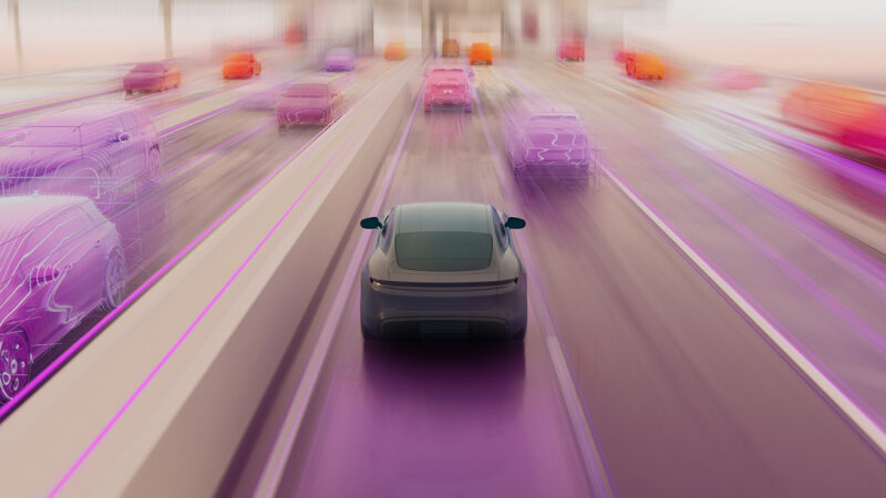 imagine cu sistemul de conducere autonoma a companiei Helm.ai Vision