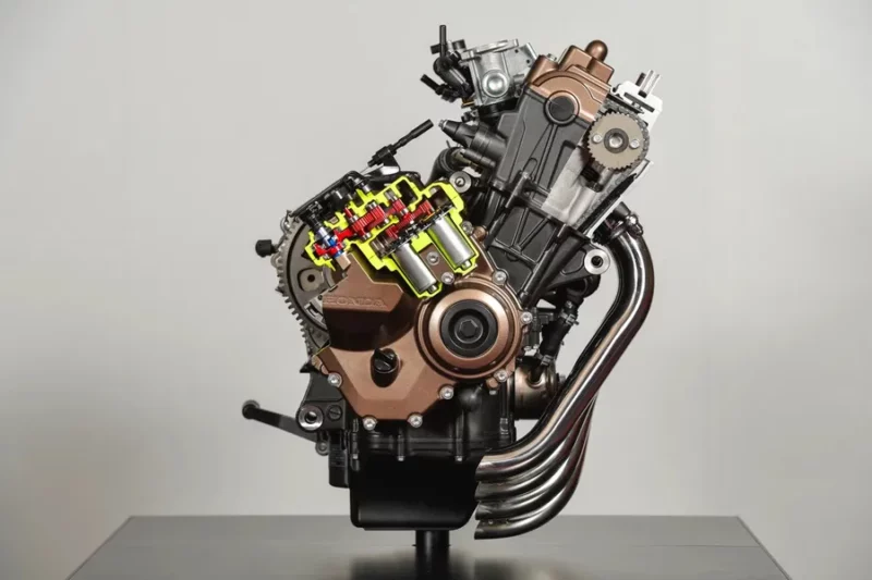 motor de motocicleta cu sistem de abreiaj automat