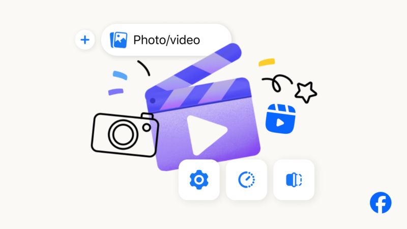 ilustratie partajare continut video pe facebook