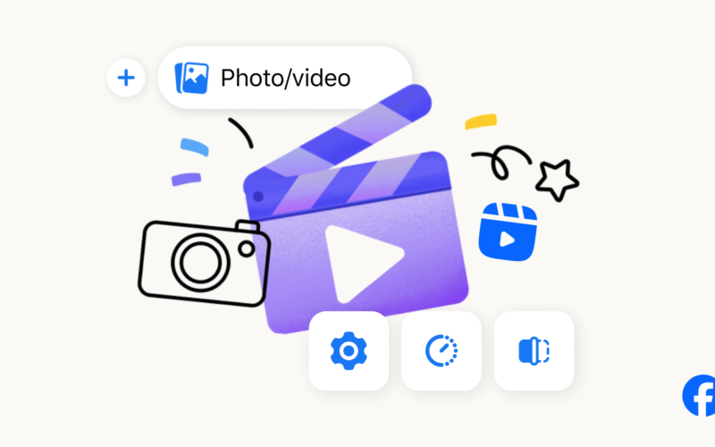 ilustratie partajare continut video pe facebook