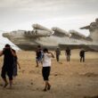 Ekranoplan sovietic expus în Daghestan
