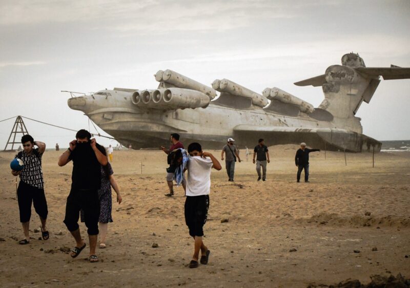 Ekranoplan sovietic expus în Daghestan