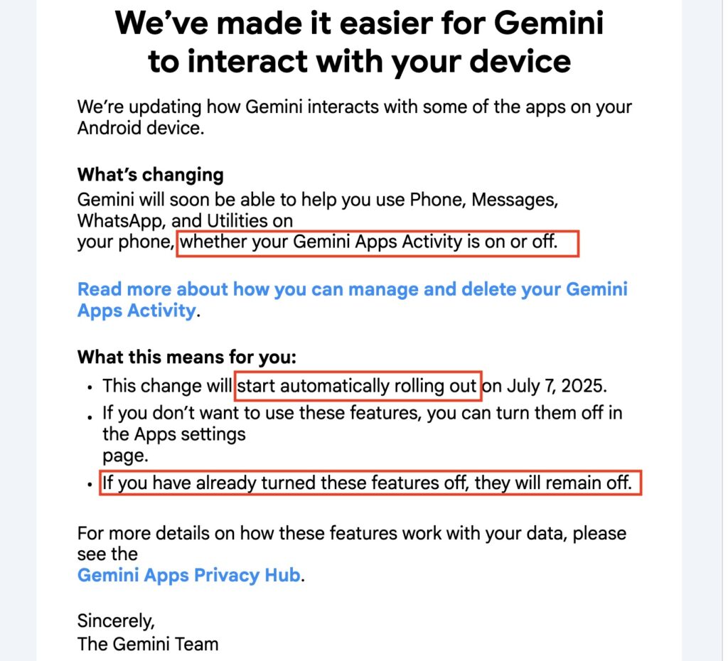 Google Gemini vă poate acum citi conversațiile de pe WhatsApp, din mesajele SMS și poate monitoriza apelurile fără să știți - dar puteți opri această funcție