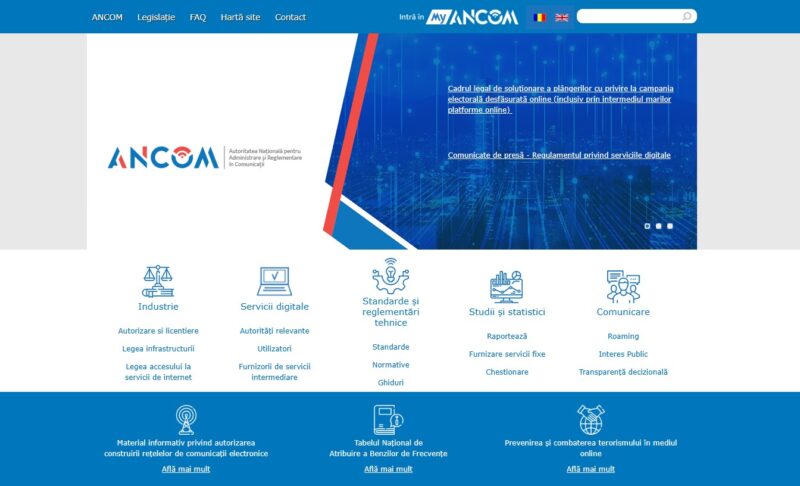 pagina de start a site-ului ancom