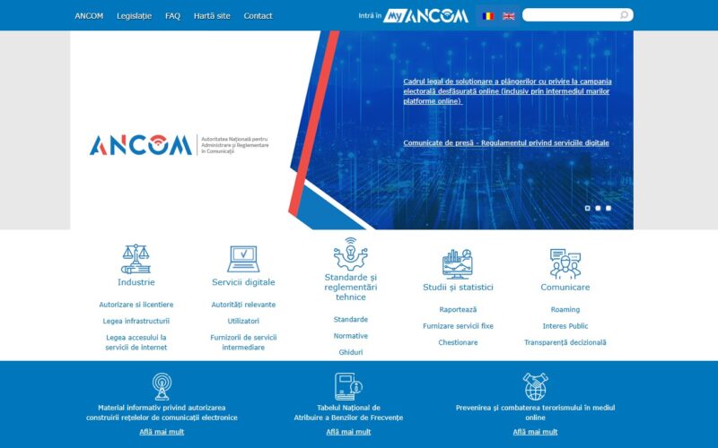 pagina de start a site-ului ancom