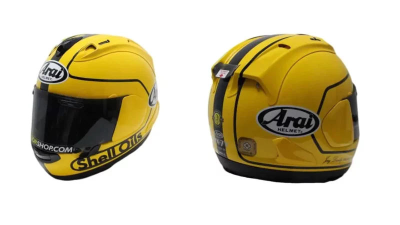 casca moto arai galbena