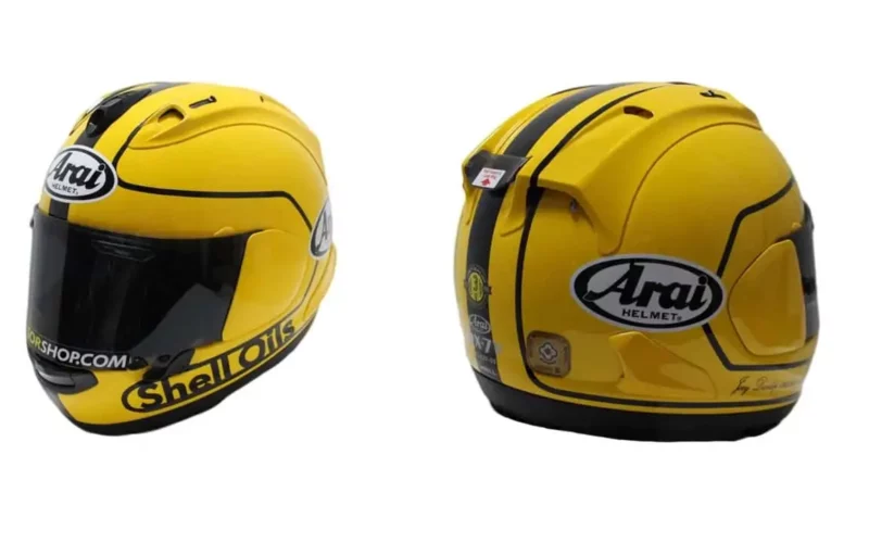 casca moto arai galbena