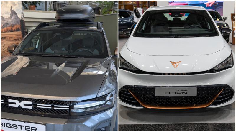dacia bigster alaturi de un model cupra intr-un sondaj