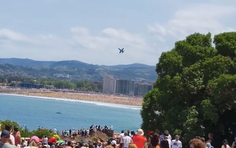 un f-16 face manevre agresive pentru a evita pasari