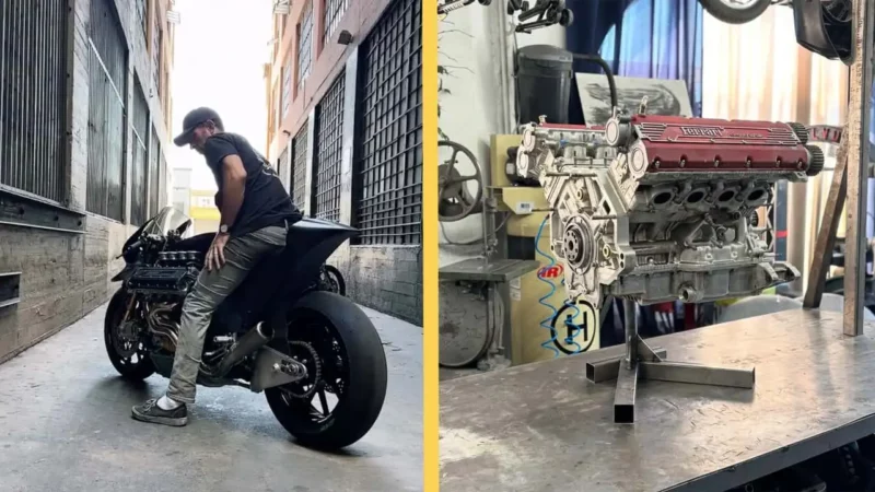 motocicleta cu motor de ferari