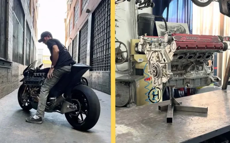 motocicleta cu motor de ferari