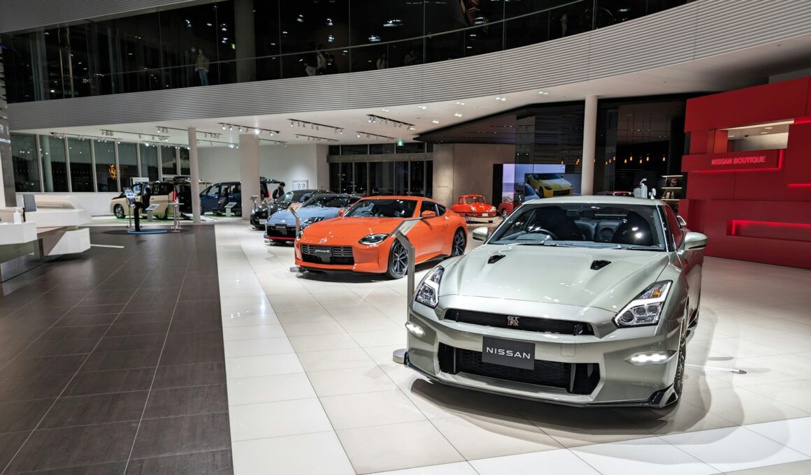 a bunch of cars that are on display