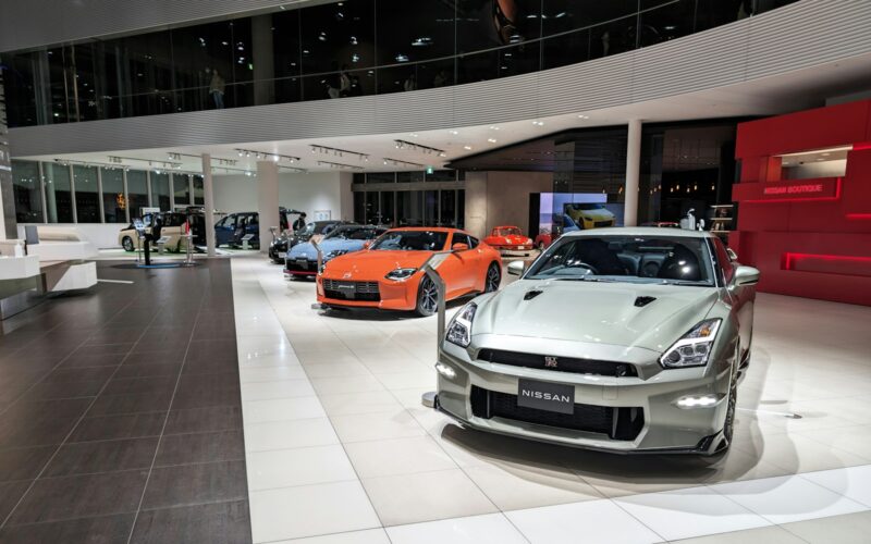 a bunch of cars that are on display