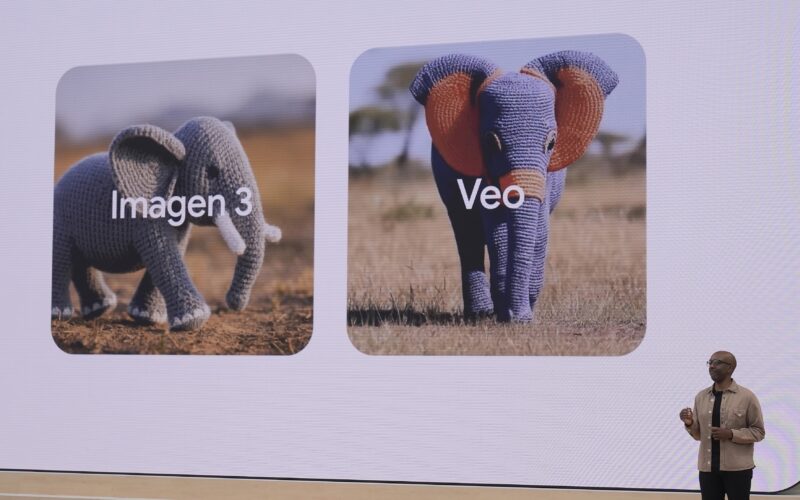 doua imagini cu elefanti generate cu ajutorul instrumentului veo3 de la google