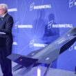 Macheta unui avion de vânătoare F-35, prezentat la sediul Rheinmetall