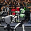Roboți umanoizi în timpul unui meci de box în China