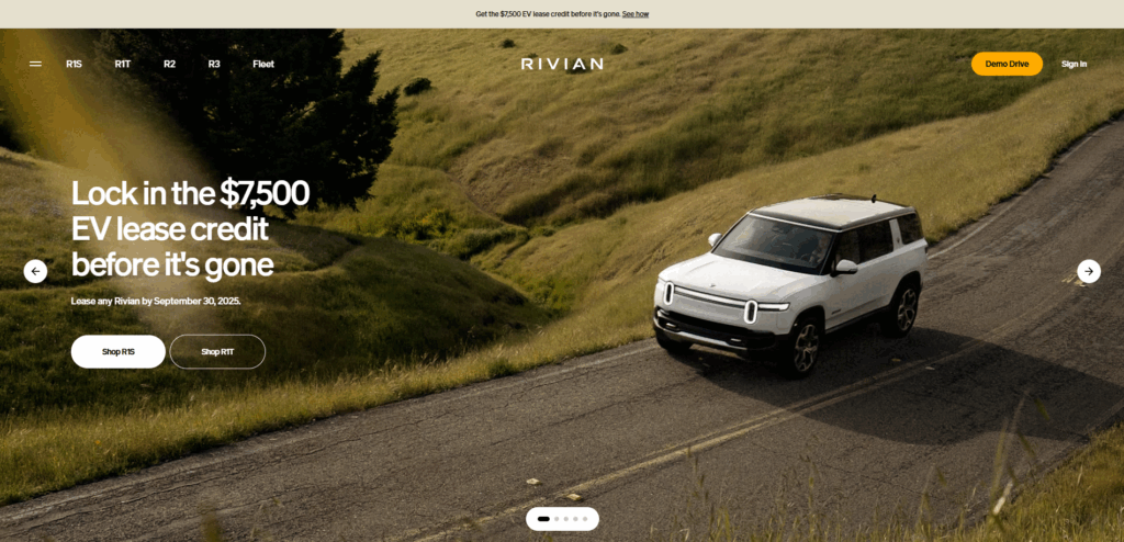 Website-ul Rivian