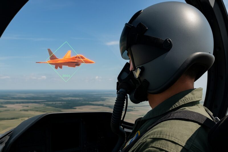 un pilot care are in vizor un alt avion