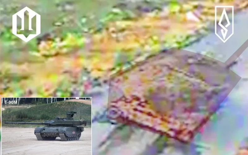 Tanc rusesc T-90M în timp ce este atacat de o dronă FPV