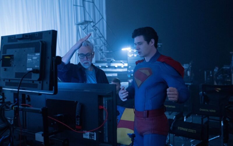 Imagine din timpul filmărilor la Superman 2
