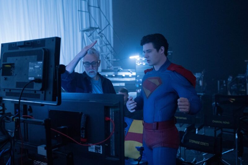 Imagine din timpul filmărilor la Superman 2