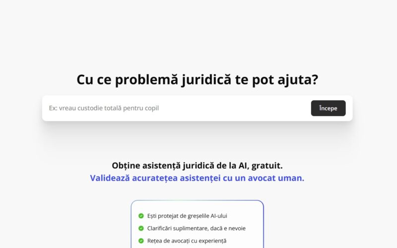 captura de ecran de pe site-ul ai+ avocat