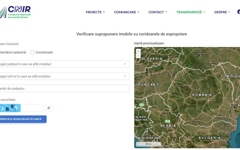 captură de ecran cu aplicatie cnair