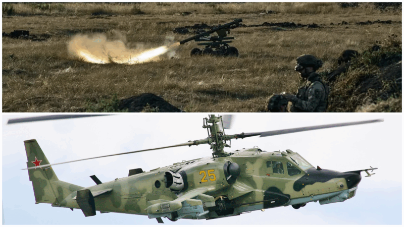 colaj cu imagini cu un elicopter si un sistem robotizat igla