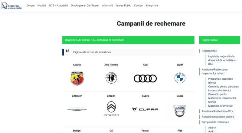 captură de ecran din site-ul RAR