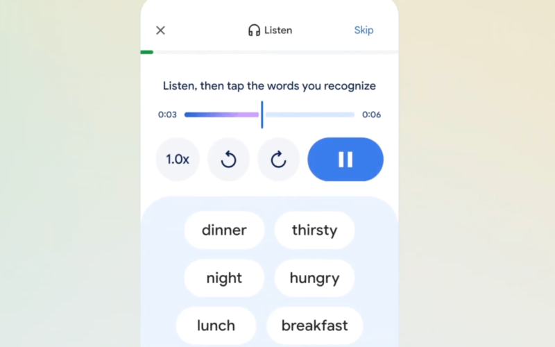 serviciu de tip duolingo in aplicatia google translate