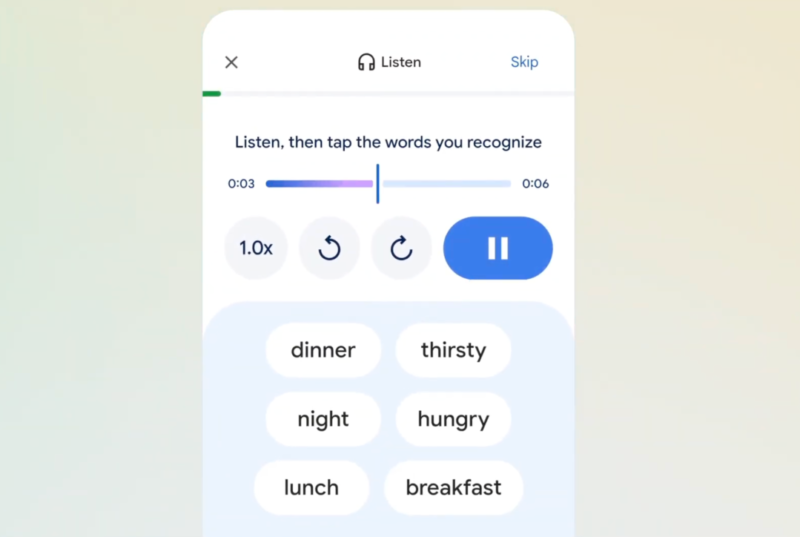 serviciu de tip duolingo in aplicatia google translate