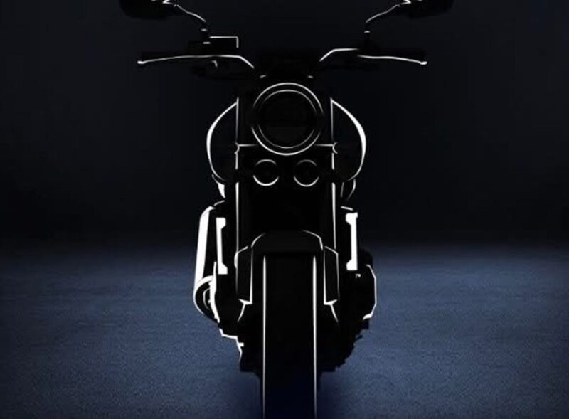 schita motocicleta cu far rotund